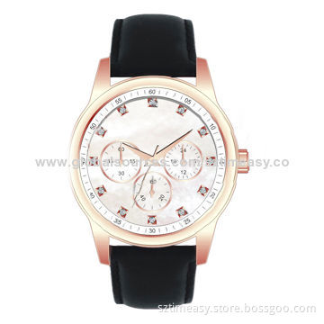 Metal watch with fake three eyes function movement, hot sale